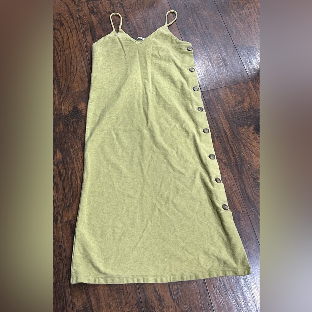Urban Outfitters‎ Light Green Midi Dress with Side Buttons small